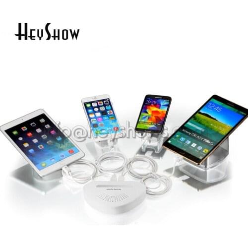 4 6 8 Port Mobile Phone Security Stand Iphone Anti-Theft Box Ipad Burglar Alarm System For Ipad Charging Holder in Retail Store