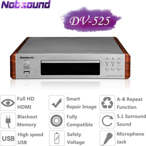 Nobsound DV525 DVD Player CD USB Video Player Karaoke Signal Output Coaxial Optics RCA HD S-Video HDMI Compatible Microphone