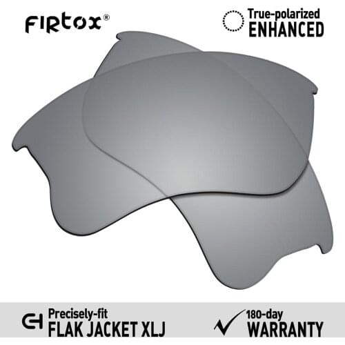 Firtox True UV400 Polarized Lenses Replacement for-Oakley Flak Jacket XLJ Sunglasses (Compatiable Lens Only) - Silver Mirror