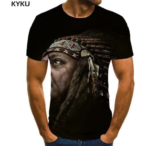 3d Tshirt Indians T-shirt Men Black Anime Clothes Harajuku T-shirts 3d Mens Clothing summer Fashion Style Tops
