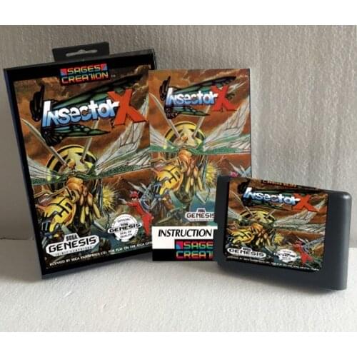 Insector X 16 bit SEGA MD Game Card Boxed With Manual For Sega Mega Drive For Genesis