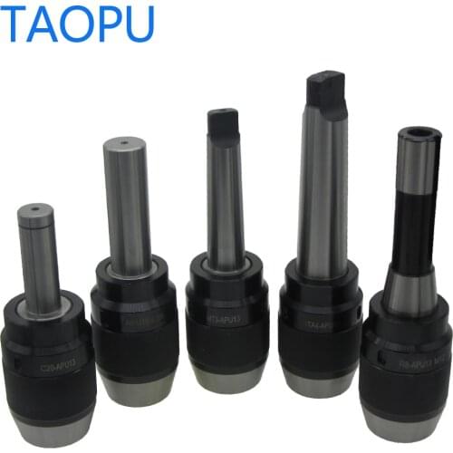 Integrated Drill Chuck C20 R8 MT3 MT4 APU13 APU16 Mohs MT Milling Machine Drill Chuck Self-tightening Drill Chuck 1-13mm 1-16mm