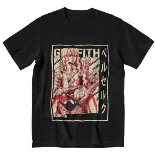 Cool Griffith Berserk T Shirt Men Short Sleeve 100% Cotton T-shirts Funny Manga Anime Gatsu Tee Tops Harajuku Tshirt Gift