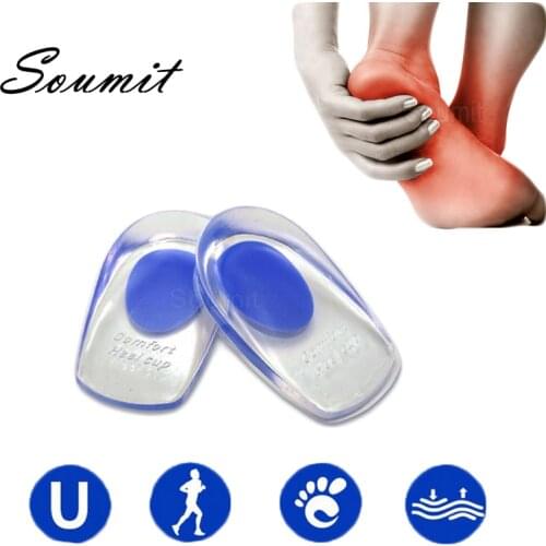Soft Silicone Gel Insole for Women Men Heel Relief Spurs Pain Foot Care Support Cushion Insert Height Increase Massage Shoe Pad