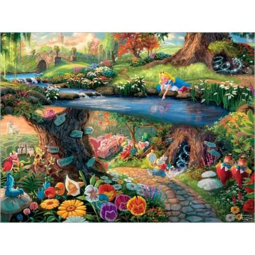 Alice in Wonderland - Counted Cross Stitch Kits - DMC Color DIY Handmade Needlework for Embroidery 14 ct Cross Stitch Sets