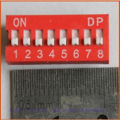 New 5 x 8 Positions DIP Switch Red 8P