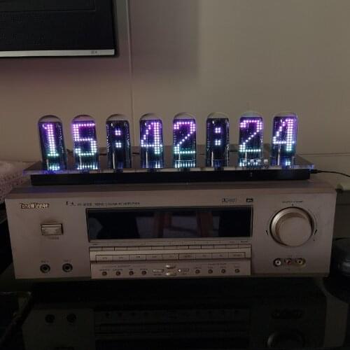 Pseudo-glow tube clock music spectrum RGB full color LED remote control voice control line control animation DIY creative gift