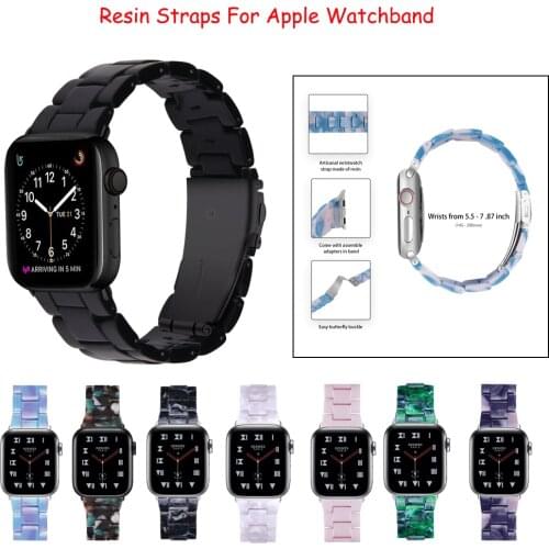 Resin Watchband For Apple Watch 6 5 Band 44mm Iwatch 42mm Series 4 3 2 1 Strap Wrist Accessories Loop 40mm Bracelet Replacement