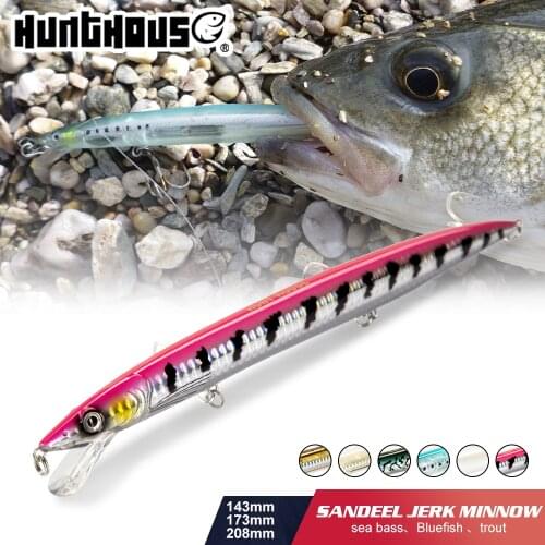 Hunthouse fishing minnow lure sandeel jerkminnow long casting minnow floating pesca 143mm/14g 173mm/23g 208mm/33g for fishing