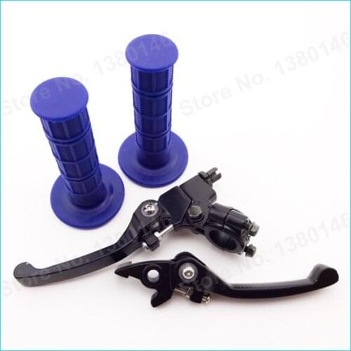 Blue Handle Hand Grips & Folding Brake Clutch Levers For Chinese Pit Dirt Bike Mini Motocross Motorcycle CRF50 SSR Chinese