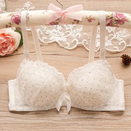 Girls Training Bra Kids Thin Cup Young Girl Cotton Lace Solid Wireless Bra Teenage Underwear Small Breast Bra for Women