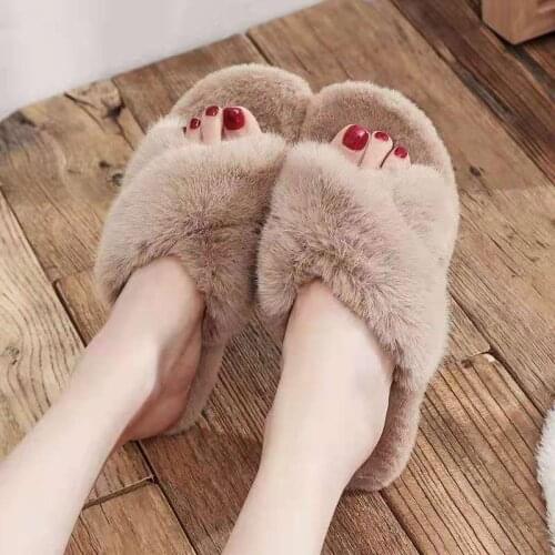 Womens Winter Slippers Maomao Slippers Wear 2021 New Fashion Slippers Winter Household Fashion Lovely Cotton Slippers Size 40