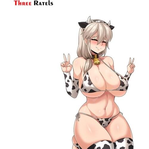 Three Ratels A656 Uzaki Tsuki Chan Wa Asobitai Sexy Girl Anime JDM Vinyl Sticker For Window Bike Custom Printing Graphics