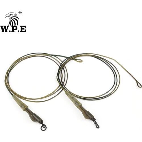 W.P.E 3pcs/pack Carp Fishing Line Braided Lead Core Leader Hair Rig Lead Clip Swivel Connector Feeder Carp Fishing Tackle Pesca