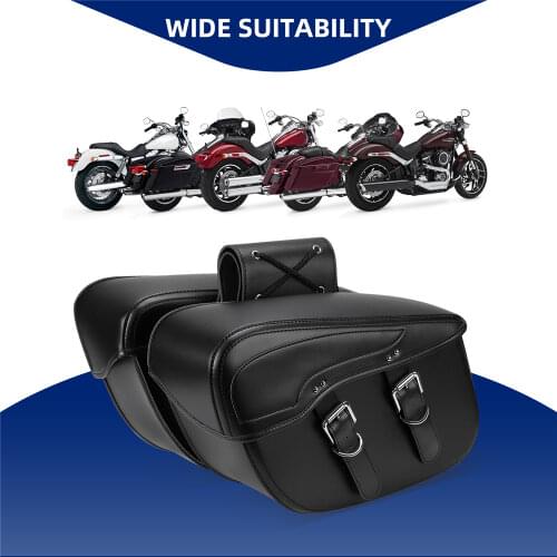 Universal Saddle Bags For Yamaha Star For kawasaki Motorcycle Bag Leather Waterproof For Sportster For Honda shadow Spirit