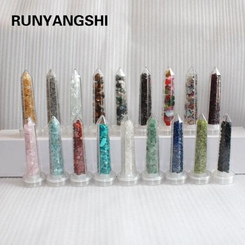 All kinds of Natural Crystal Stone Gravel quartz semiprecious stones Water Cup and Bottle Decoration Hexagonal point replace