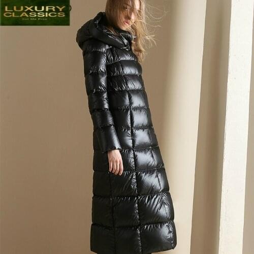 Goose Winter 90% White Down Jacket Women X-Long Down Coat Female Thick Warm Down Parka 2021 Doudoune Femme Hiver LWL1230