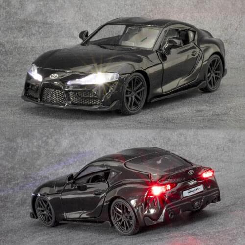 1:32 Toyota Supra Alloy Car Model Diecast Toy Miniature Vehicle Replica For Collection 4 Doors Can Be Opened Boy Gifts