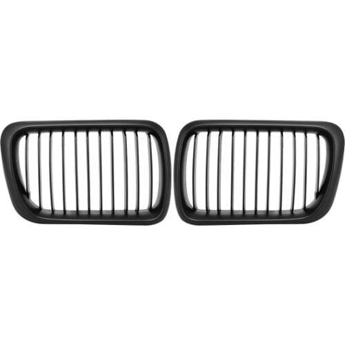 1 Pair Matte Black Car Front Kidney Grille Grill Sport Replacement Accessories For BMW 3 Series E36 M3 318I 323I 328I 1997-1999