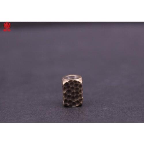 1PC Hammer Grain Retro Brass Copper EDC Paracord Beads Lanyard Pendants Knife Beads Umbrella Rope Cord Beads Pendants