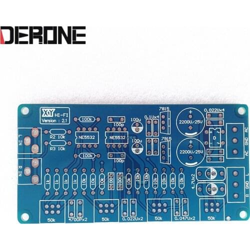 1 piece preamplifier PCB NE5532 pre amp audio diy