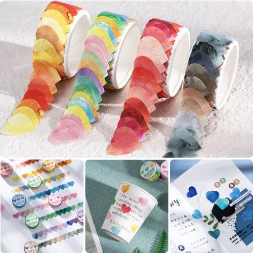 100Pcs/Roll Kawaii Fruit Animals Tearable Washi Round Stickers Dot Adhesive Sticky Paper Tape DIY Craft Scrapbooking Diary Decor