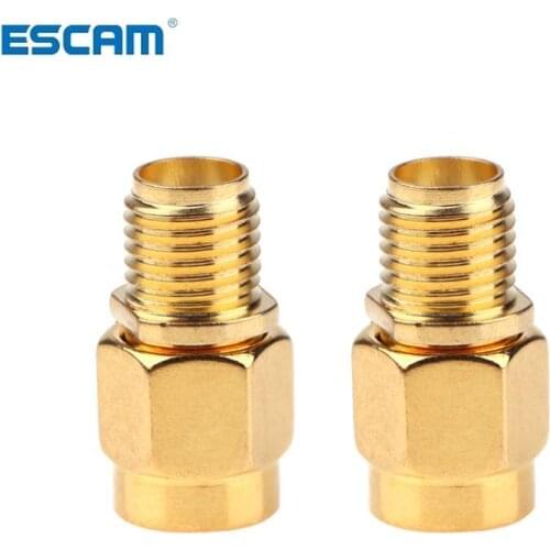 2 Pieces RF SMA Connector RP SMA Female to SMA Male Plug Connectors Adapter Gold Plated Straight Coaxial RF Adapters