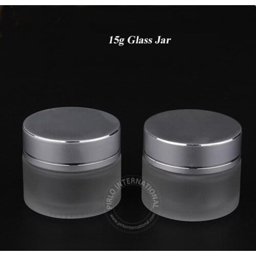 20pcs/Lot 15g Frosted Glass Jar Empty Cream Cosmetic Packaging 15ml Containers With Lid For Hand Cream Mascara Bottle
