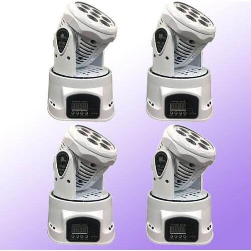 4Pcs/lot 7x12w White Shell RGBW Quad LED Wash Moving Head Light DMX 9/14 Channels Great Stage Effects for DJ Disco Club Party