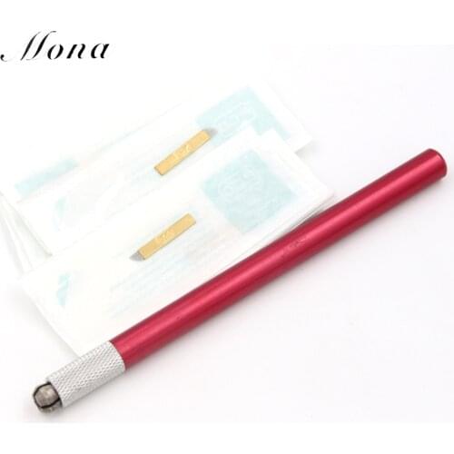5pcs/lotNew Stainless Steel Microblading Pen Tool Microblading Eyebrows Tattoo Pen Training Manual Pen For Eyebrow PMU