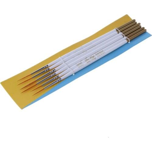 6Pcs Round Brush Hook Line Pen Artist Nylon Hair Paint Set Draw Painting Craft L4MF