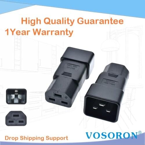 IEC320 IEC 320 C20 to C21 C19 Male to Female Extension PDU UPS Power Adapter connector Rated 16A 250V