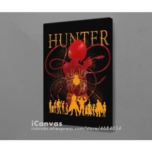 Scarlet Eyes x Phantom hunter x hunter Poster Framed Wooden Canvas Wall Art Decoration Prints for Room Home Frame Decor Painting
