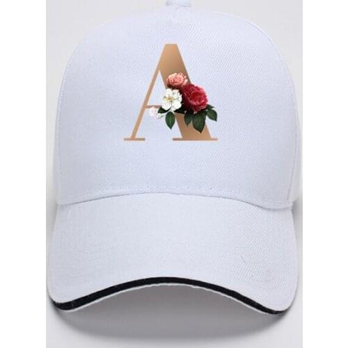 26 letter flowers pattern baseball cap peaked hat fisherman hat sports outdoor sunshade breathable striped elastic women/men hat