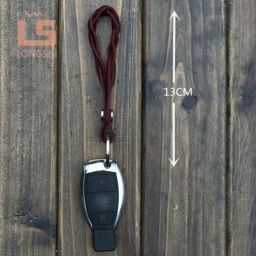 Top Handmade PU Leather Braided Woven Rope Double Rings Pendant Key Chains Holder Car Keyrings Men Women Keychains