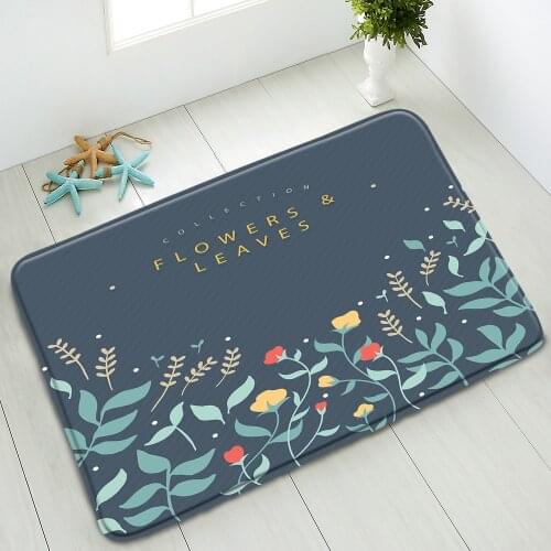 Flower Plants Non-Slip Bath Mats Indoor Floor Mat Bedroom Kitchen Doormat Washable Foot Pads Absorbent Balcony Carpet Home Decor