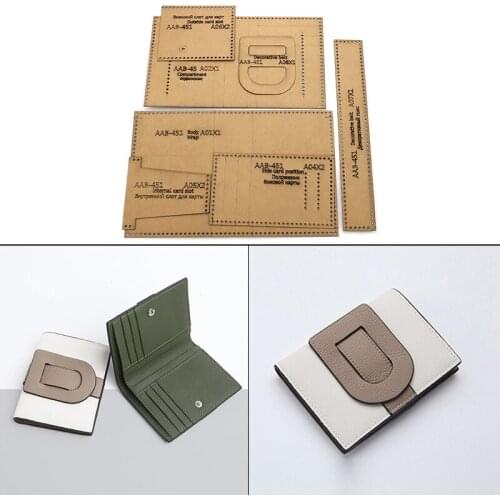 DIY Ladys Purse Kraft Paper Pattern, Handmade Leather Change Pocket Design Template, Sewing Stencil Mould Supplies