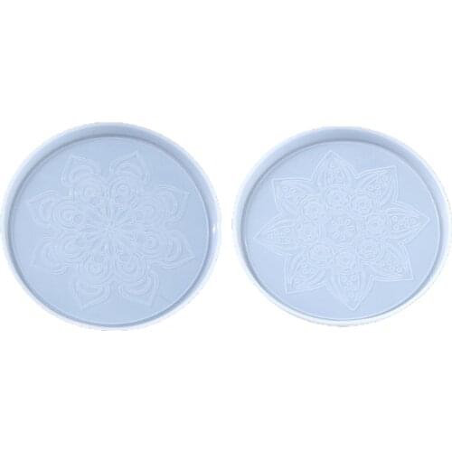 F3MD DIY Craft Datura Flowers Coaster Epoxy Resin Mold Cup Mat Mug Pad Silicone Mould
