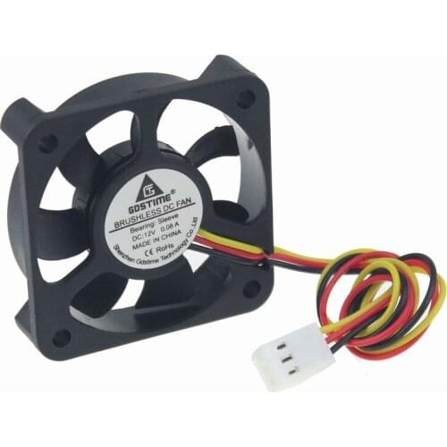 Gdstime 10Pcs DC 12V 3Pin 50x50x10mm 5cm Industrial Cooler Brushless Fan For PC Computer Case Cooling 50mm x 10mm 7Blade