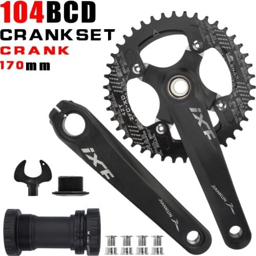 IXF MTB bike crankset bicycle hollow integrated crank modified single disc 104BCD 32 34 36 38 40 42T crankset bottom bracke