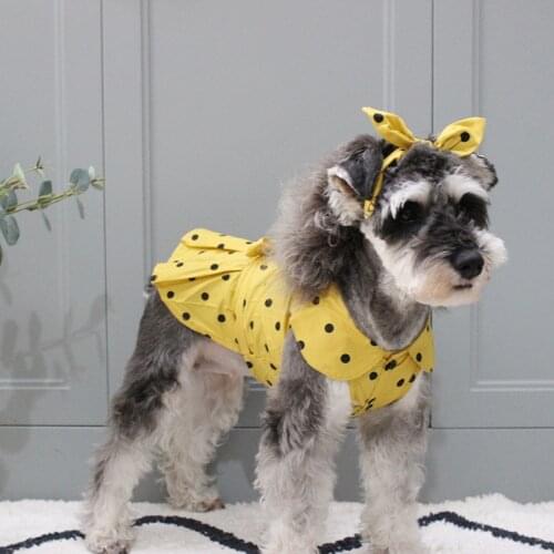 Cute Dot Bowknot Summer Cat Dog Dress Princess Skirt Puppy Pomeranian Yorkie Maltese Poodle Schnauzer Pug French Bulldog Clothes