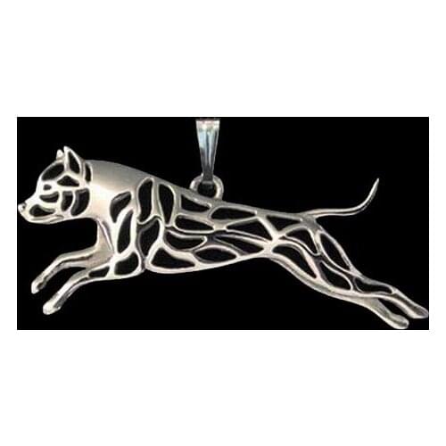 Hot Sale Jewelry Leaping American Staffordshire Terrier Pitbull Dog Pendants