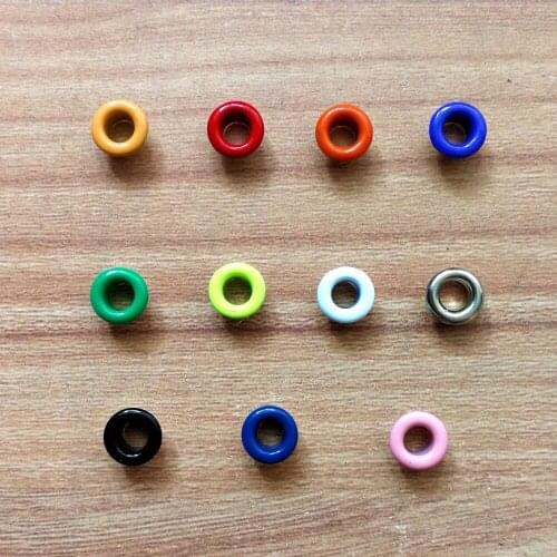 1000pcs 4mm Colorful Painted Eyelets Grommet for DIY Leathercraft Garment Shoes Small Metal Grommets Free Shipping Wholesale