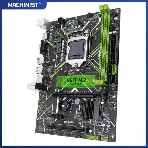 Machinist B75 motherboard LGA 1155 supports Intel i3/i5/i7 processor DDR3 memory RAM with HDMI VGA NGFF M.2&SATA M.2 B75-PRO-U5