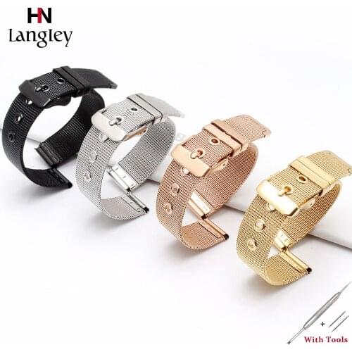 Milanese Straps Wristwatch Bracelet Link Bands Ultra Thin 304 Stainless Steel Mesh Wristband 18mm 20 22 24mm Watches Accessories