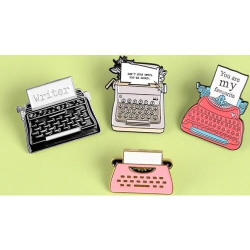 Cartoon Retro Telephone Brooch Fax Coat Shirt Badges Enamel Pin Broches for Men Women Badge Pines Brooches Jewelry Accessories