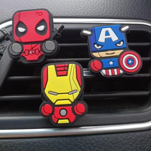 Cartoon 3pcs/set Car Air Freshener Hero Figure Automobile Interior Air Vent Clip Decoration Perfume Smell fragrances Conditionin