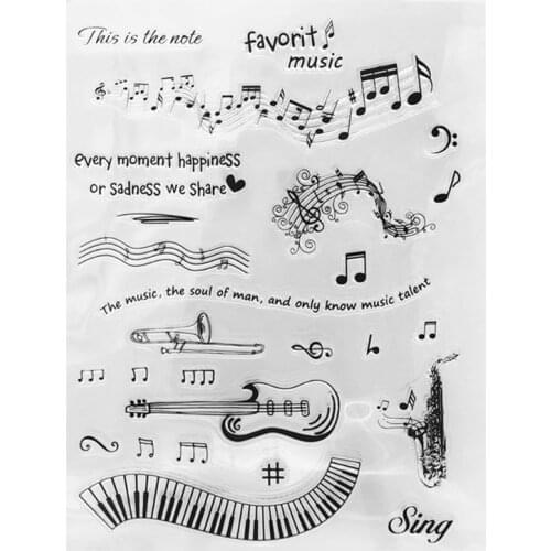 Music Notes Silicone Clear Seal Stamp DIY Scrapbook Embossing Photo Album Decor 87HA