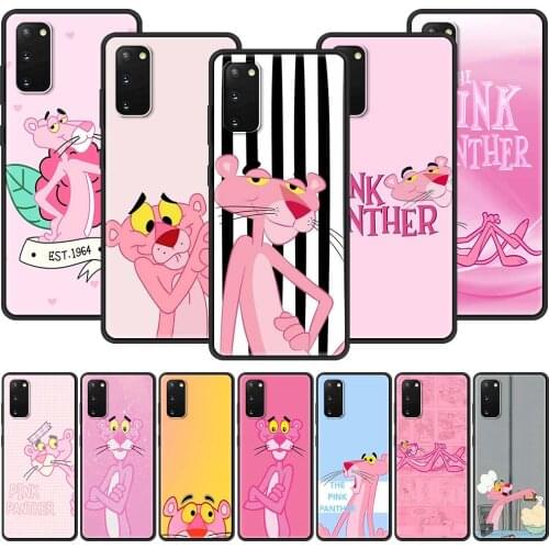 Soft Phone Case For Samsung Galaxy Note 20 Ultra 10 Lite S10 Plus S20 FE 5G 9 8 Back Cover S21 Funda Cartoon Pink Panther Coque