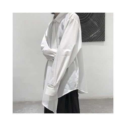 The new dark series of irregular long-sleeved shirts with shirts inside